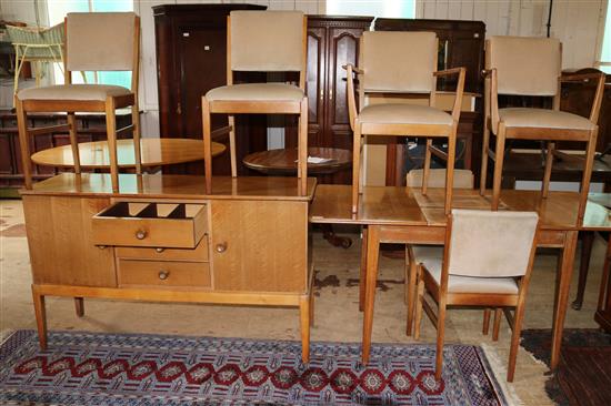 Gordon Russell dining suite - extending table, 6 chairs and sideboard